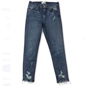Agolde Dark Blue Distressed Skinny Jeans